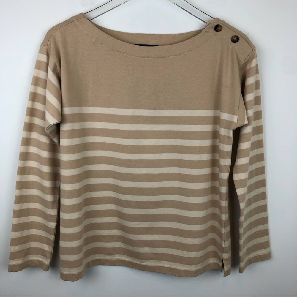 J Crew Striped Long Sleeve Button Detail Top Women’s Size XS NWT